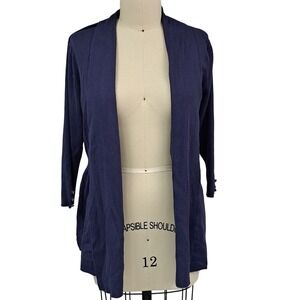 Philosophy Navy Blue Cardigan Sweater Rayon Nylon Blend Size Large
